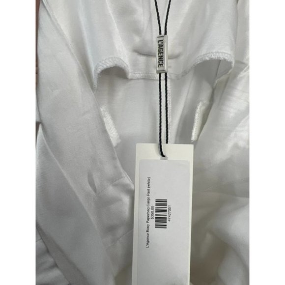 L'Agence Roxy Paperbag Women's Tie Waist Cargo Pant White Size: 8 NWT - Picture 8 of 11